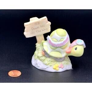 RARE Precious Moments Turtle Figurine w/Congrats Sign Collectible Christmas Gift